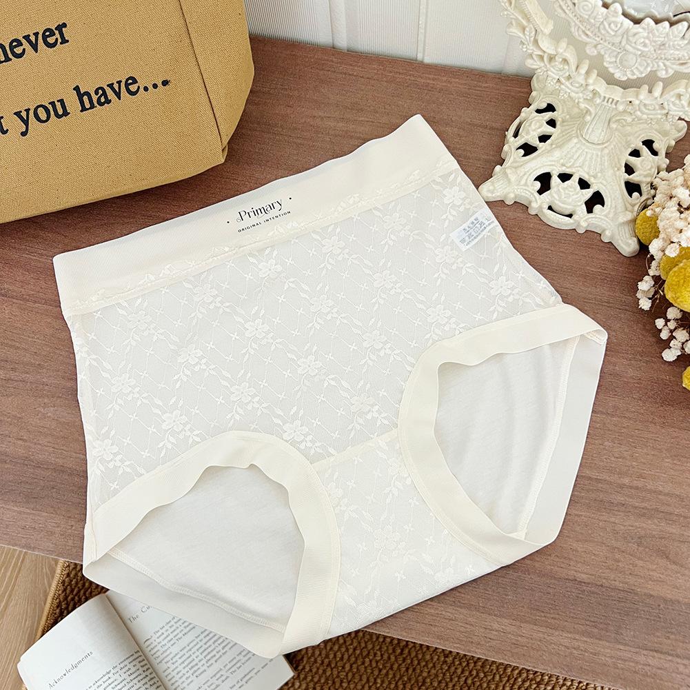 Ladies Spring and Autumn New Lace Soft High Waist Seamless Triangle Briefs