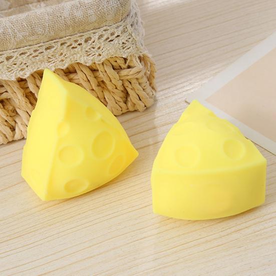 Triangle Cheese Squeeze Toy Stress Relief Yellow Cheese Fidget Toy Relaxation Focus Aid Stress Ball Simulated Cheese Sensory Toy
