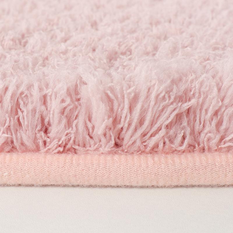 1pc Solid Color Ultra-Fine Fiber Soft And Absorbent Fan-Shaped Bathroom Anti-Skid Mat for Bedroom Curved Shower Room