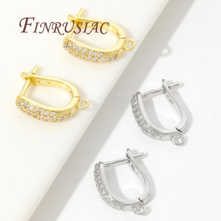 18K Real Gold Plated Crystal Zirconia Earring Hooks Clasps,Shvenzy Earwires,Fasteners For Earrings,DIY Earring Accessories