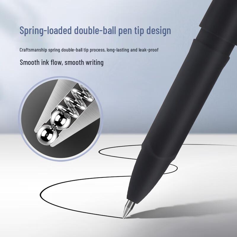 BAOKE Large Capacity Black Gel Pen 6-Pack