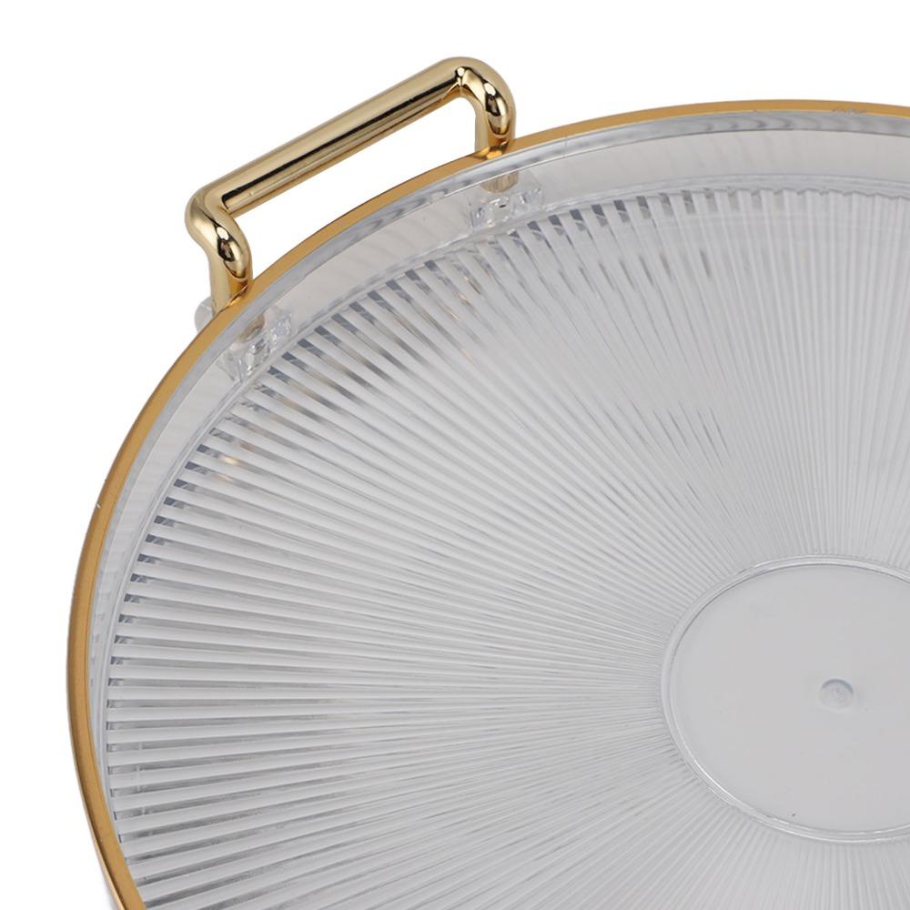 Glossy Decorative Platter Plastic Display Plate Lightweight Plastic Tray Home