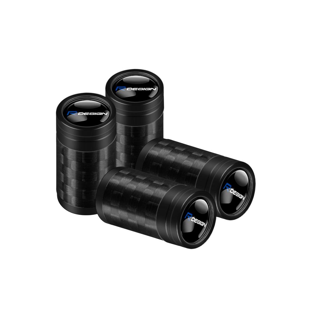 For Volvo ew1For Volvo R Rdesign XC40 C70 V60 V90 AWD T6 D8 T8 4Pcs Carbon Fiber Car Wheel Tire Valve Stem Air Cap Auto Accessories Valve Cap