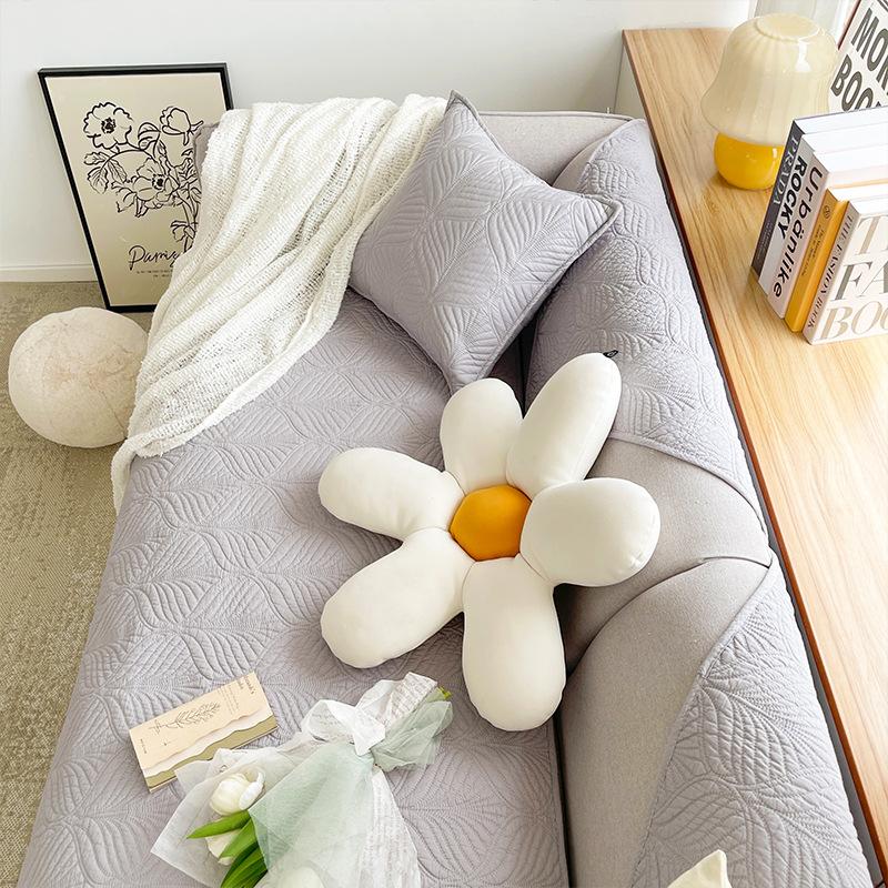 Cream Color Living Room Sofa Cushion Non-slip Cushion Fabric Cushion Washable Cotton Sofa Cover Cover Cloth