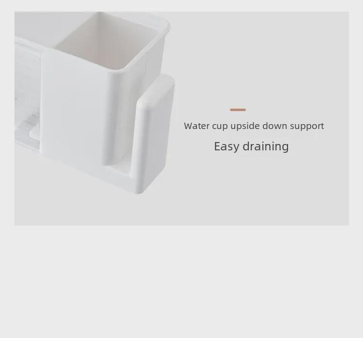 Punch-Free Japanese Wall-Mounted Bathroom Set: Toothbrush Holder & Mouthwash Rack