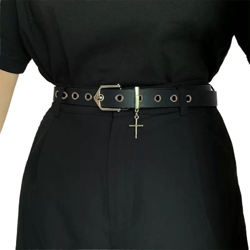 Denim Black Sleek Belt For Fashionforward Young Adults Korean Inspired Simple Accessory Ideal For Looks Casual