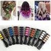 2 adet 10 renk yarı kalıcı saç rengi tebeşir tozu geçici mavi saç maskara çok renkli boya