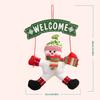 Christmas Welcome Sign Pendants Holiday Decorations Santa Claus Snowman Scene Layout Door Xmas Hanging Decor Prop Party Supplies