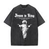 Jesus Is King Shirt Vintage Washed Christian Graphic Tee for Men  Women  Oversized Religious TShirt 100 Cotton