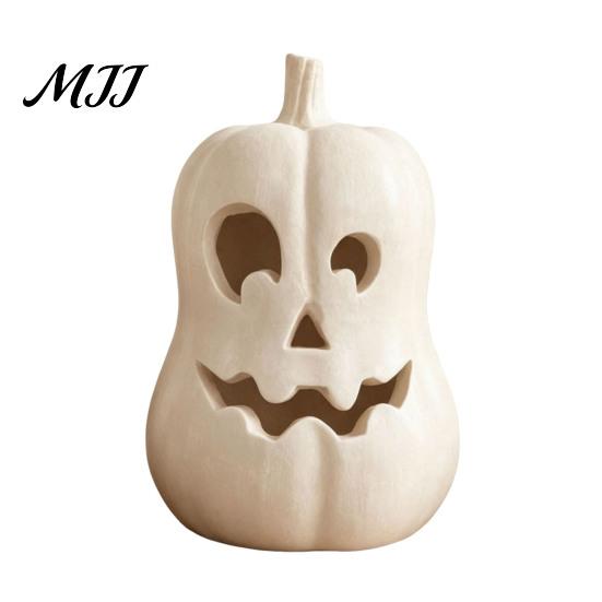 Gift for Halloween Lovers Pumpkin Lantern Ornament, Resin Hollow Tabletop Figurine, Farmhouse Thanksgiving Decor Decorative Table Centerpieces