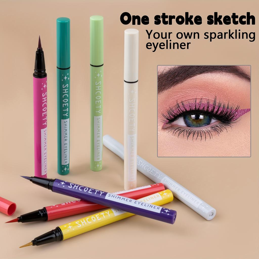 8 Color Single Pearlescent Fine Shimmer Eyeliner Pen, Eye Contour Pencil