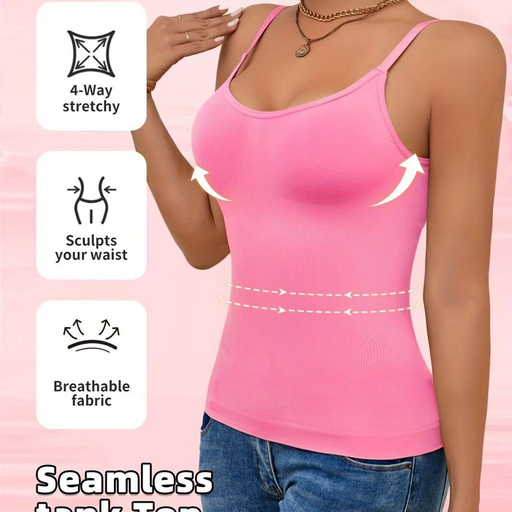 Shapewear Top Womens Tank Seamless Comfortable Tummy Tucking Shapewear Tank Top In Blue Nylon Blend With Sleeveless Design For Casual Wear