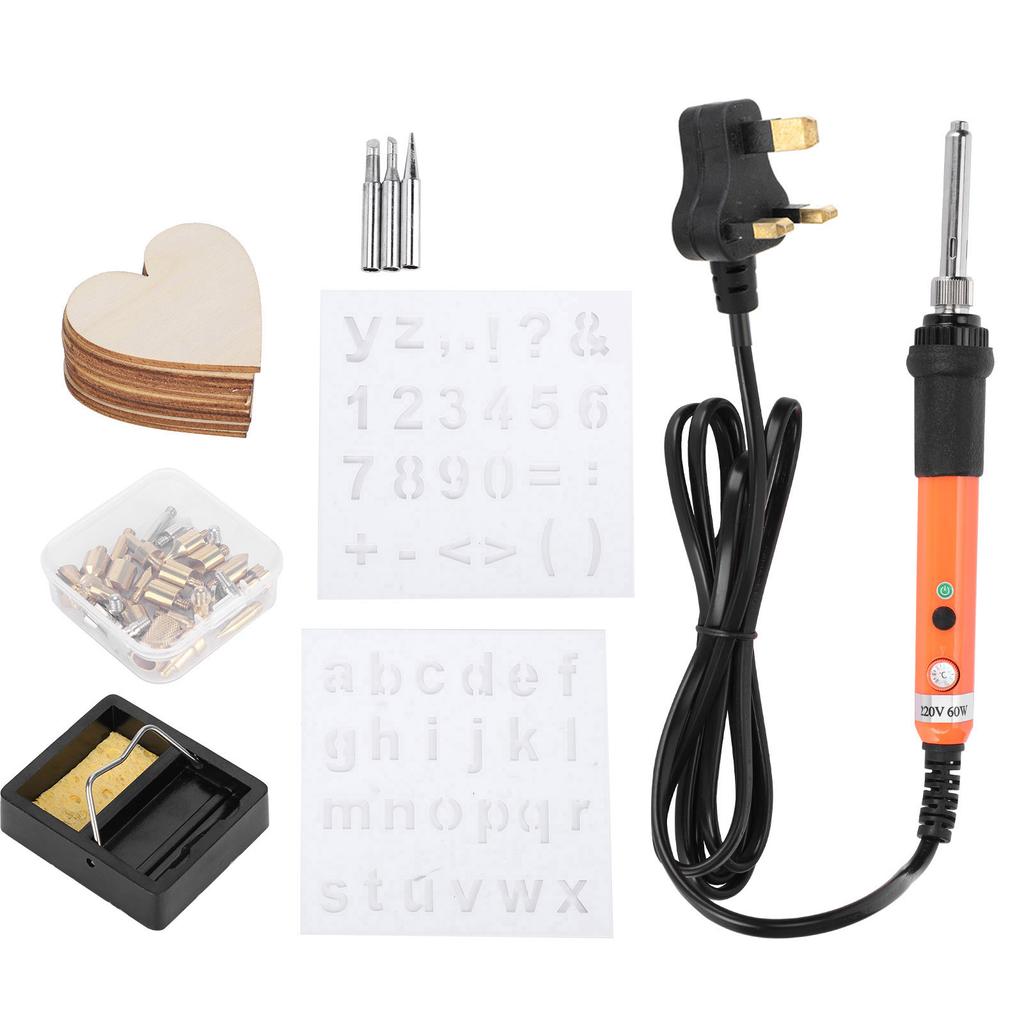 Electric Soldering Iron Set Wood Burning Pen Engraving Carving Pyrography Tool 60WUS Plug 110V