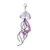 3pcs Sturdy Glass Bead Jellyfish Keychain Ornament Portable for Adding Artistics Styles to Keys And Bags Decoration