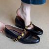 Fashion Mary Jane Single Shoes Thick Heel Shoes Elegant Classic Retro Square Toe Comfortable Soft Shallow Cut Low Heel Women's Shoes
