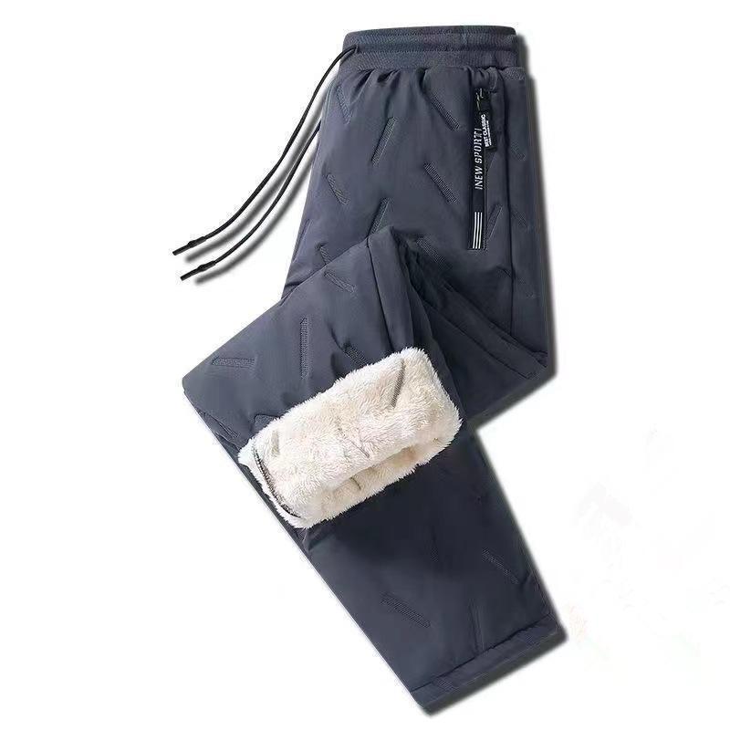 Pánské zateplené kalhoty Zimní plyšové zesílené kalhoty Větruodolné Chladuvzdorné rovné nohavice Jednobarevné Pohodlné Udržujte v teple Kalhoty Velké velikosti