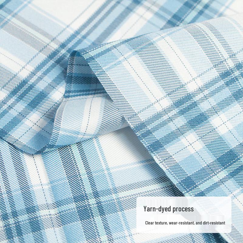 Japanese Plaid Pleated Skirt Fabric - Yarn-Dyed Polyester for DIY Scrunchies & Crafts
