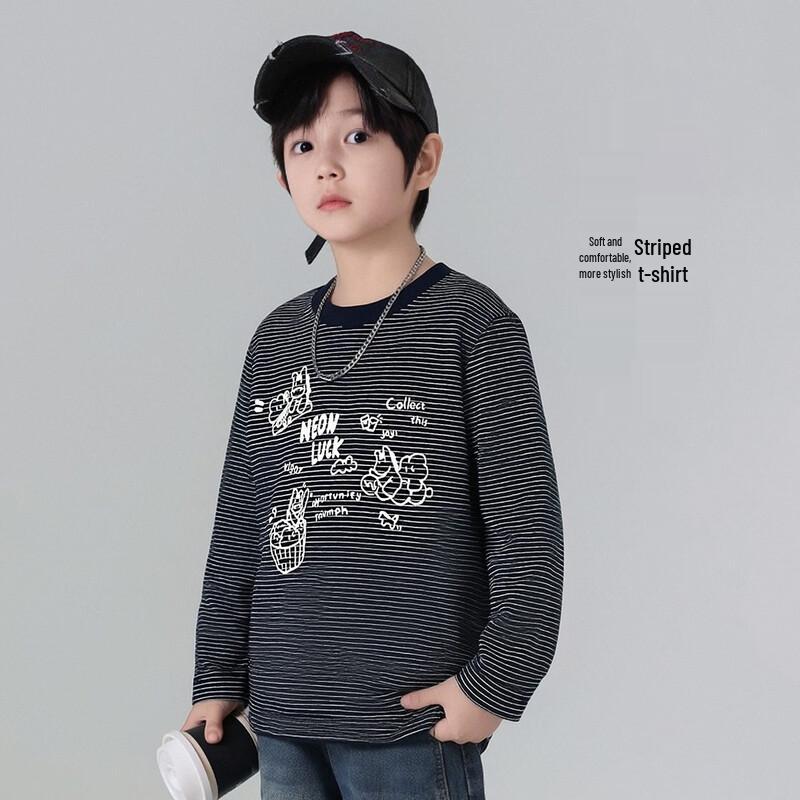Boys  Striped Cotton Long-Sleeve T-shirt 140