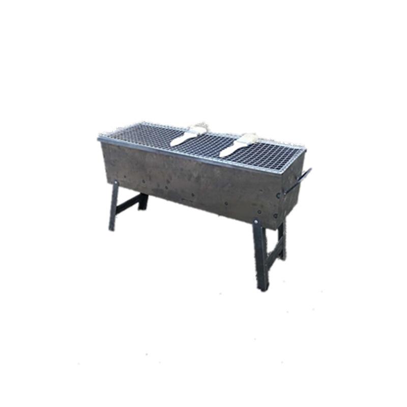 Heavy-Duty Old-Fashioned Charcoal Grill with Thickened Steel Plate for Outdoor Use