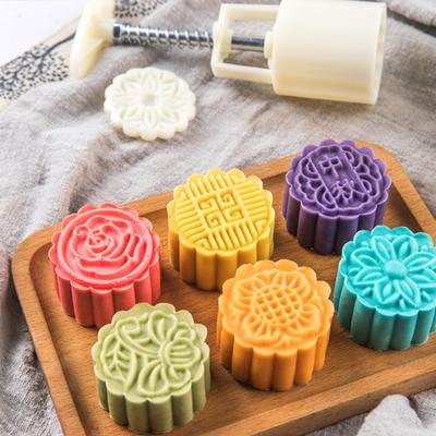 50g/75g Mooncake Mold Mid-Autumn Festival Hand-Pressure Flower Moon Cake Mould DIY Hand Mooncake Fondant Decoration Tools