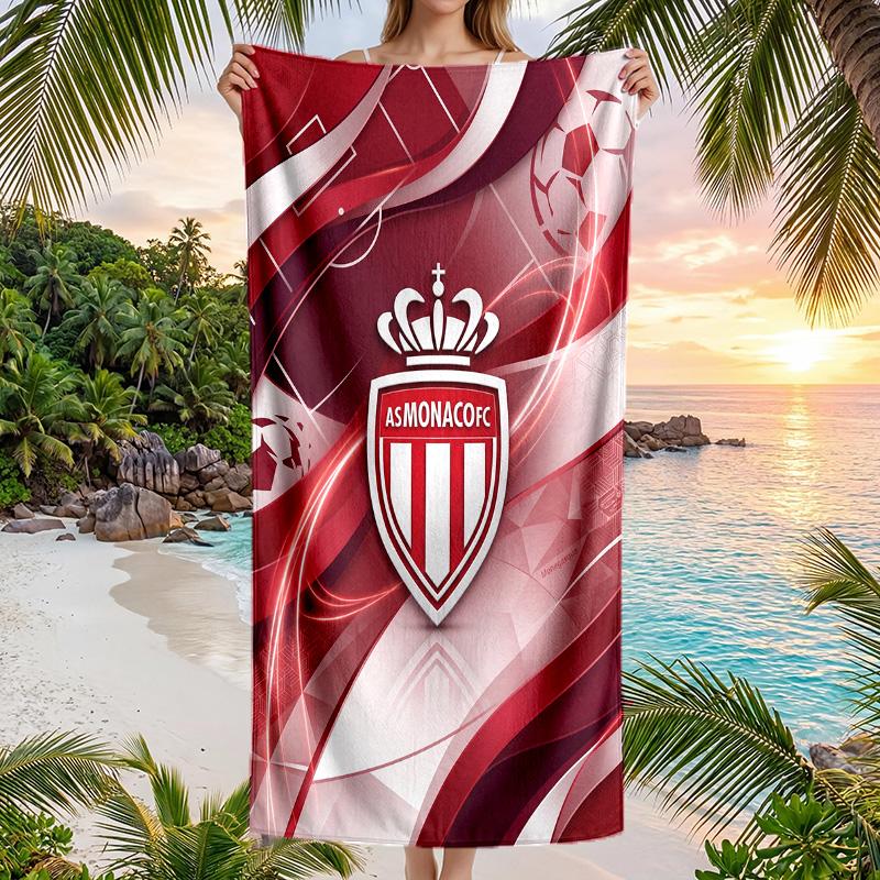 Asciugamano da Spiaggia Monaco FC Stampa Asciugatura Rapida Microfibra Assorbente Portatile da Viaggio Asciugamano da Nuoto