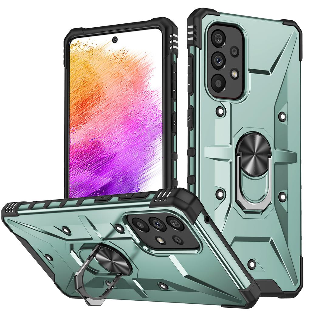 Obrót o 360° magnetyczny metalowy stojak na telefon etui na Samsung Galaxy S24 S23 S22 S21 A73 A54 A53 A52S A34 A33 A32 odporny na wstrząsy pokrowiec pancerny