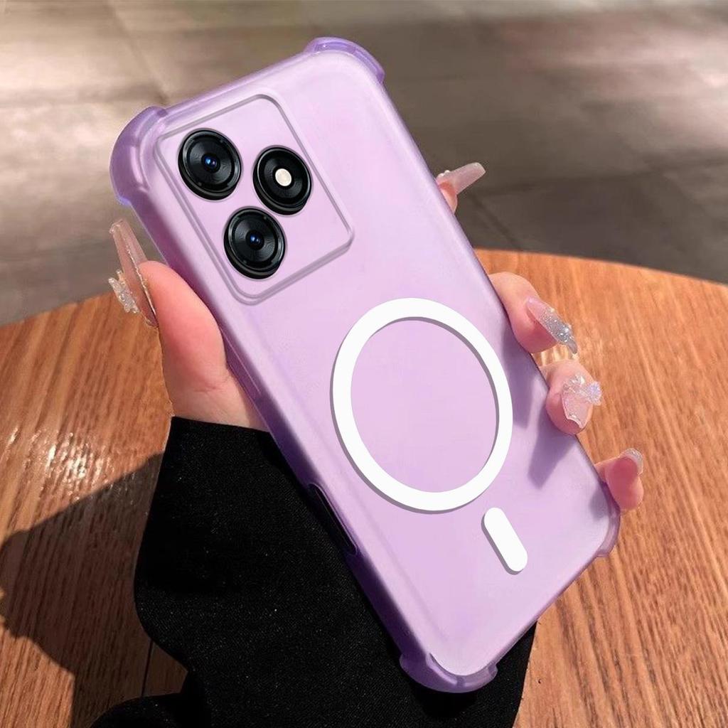 Case for TECNO SPARK 10 4G,10C Cute Airbag Corner Pastel Matte Magnetic Casing Semi Shockproof Phone Cover