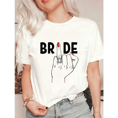 Bride Oversized T Shirt Black Bride Text With Hand Gesture And Red Nail Design For Wedding Party Bridal Shower Celebration