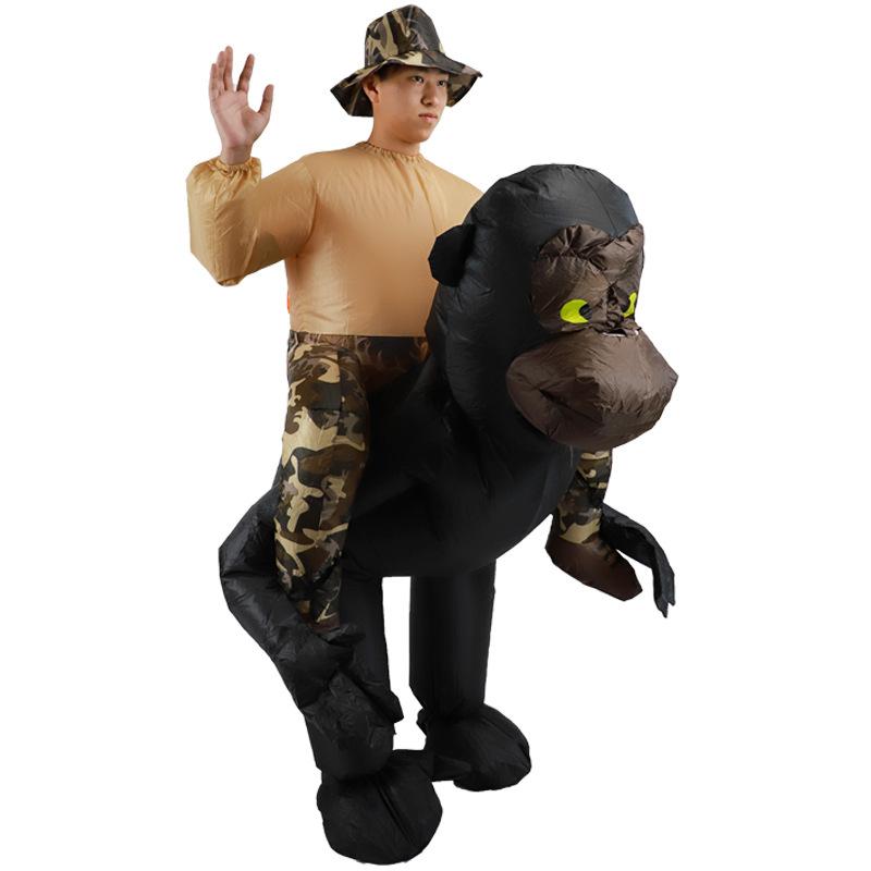 Halloween King Kong Doll Costume Stage Performance Funny Big Chimpanzee Carrying Man Inflatable Suit