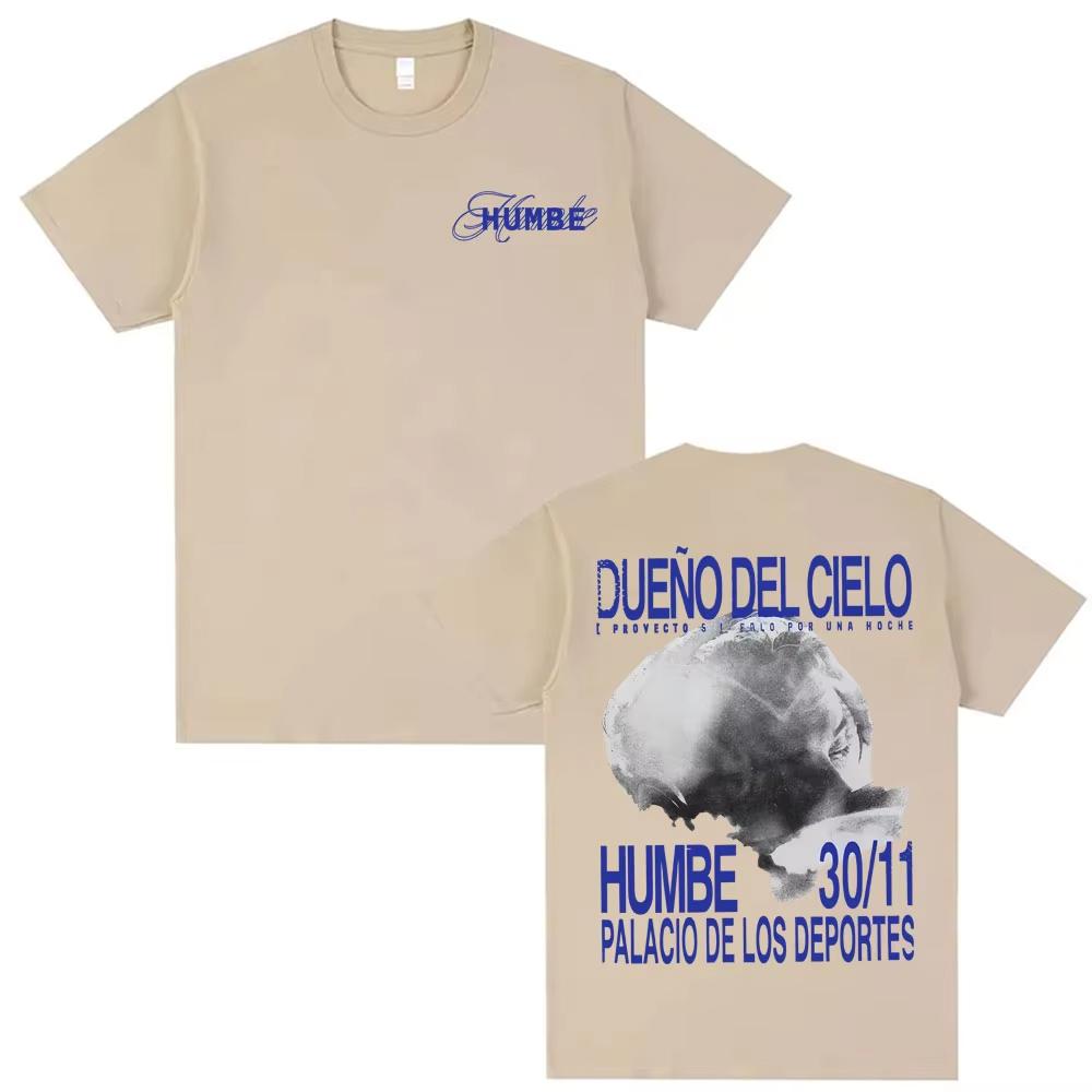 HUMBE DUEÑO DEL CIELO 2026 New Album T Shirts Men Clothing Fashion High Street Tshirts Summer Pop Casual Short Sleeve Top