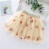 Gonna di Tulle Floreale alla Moda per Ragazze, Casual, Vestibilità Larga, Gonna Sovrapposta in Rete con Elastico in Vita per Bambini, Comoda per l'Uso Quotidiano