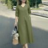 ZANZEA Women CasuaL V-Neck Summer 3/4 Sleeve Dress