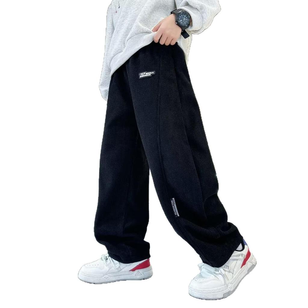 Boys' Autumn/Winter Velvet-Lined Sweatpants: 2025 Trendy Casual Sportswear for Kids