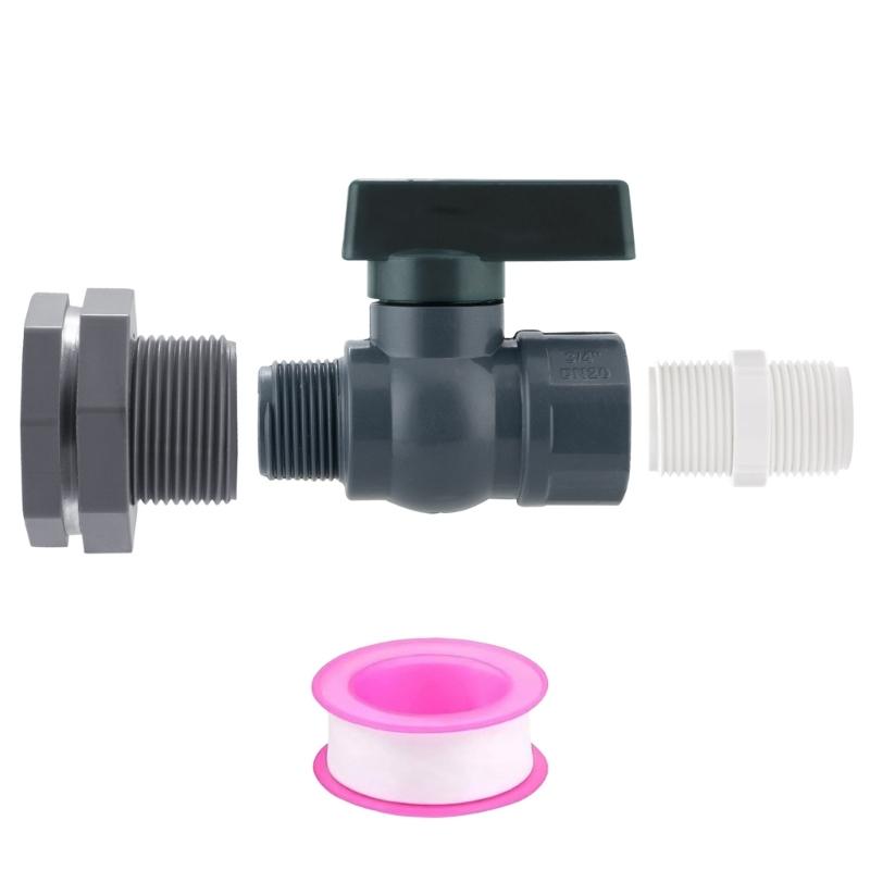 Complete Rain Barrels Spigot Faucet System 2 PVC Ball Valves Garden Hose Connectors For Rainwater Collection Harvesting