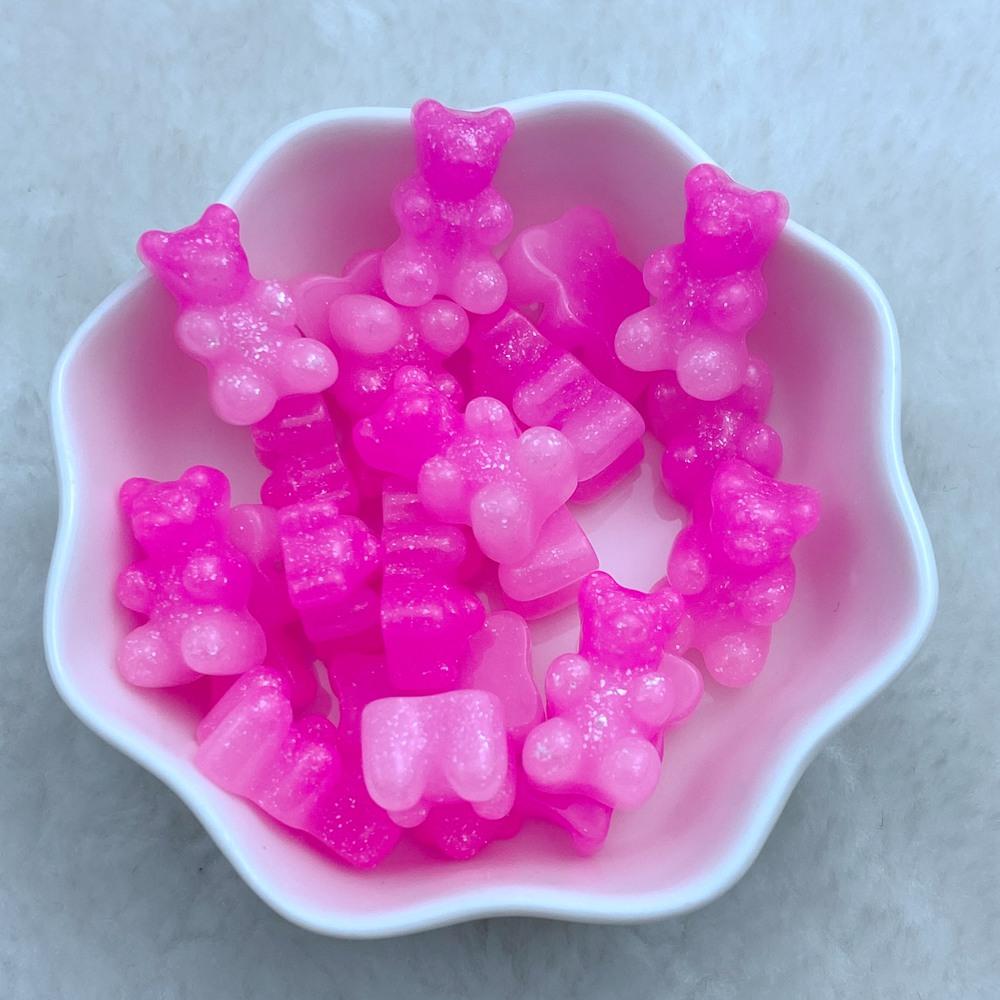 

20Pcs New Cute Resin Mini 11*17mm Cartoon Little Bear Series Flat Back Manicure Parts Embellishments For Hair Bows Accessories