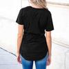Women's Casual Fashion V-Neck Tops Short-Sleeved Pocket Loose T-Shirt