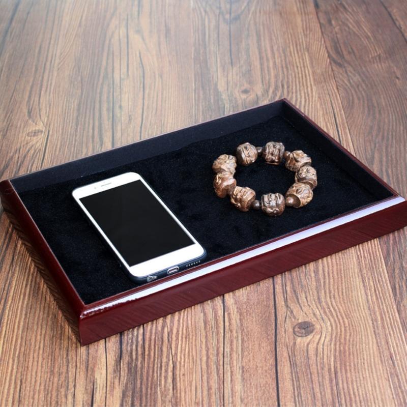 Jewelry Storage Tray Wooden Showcase Display Organizer for Earrings Watches Bracelet Necklace Vintage Jewelry Box Holder