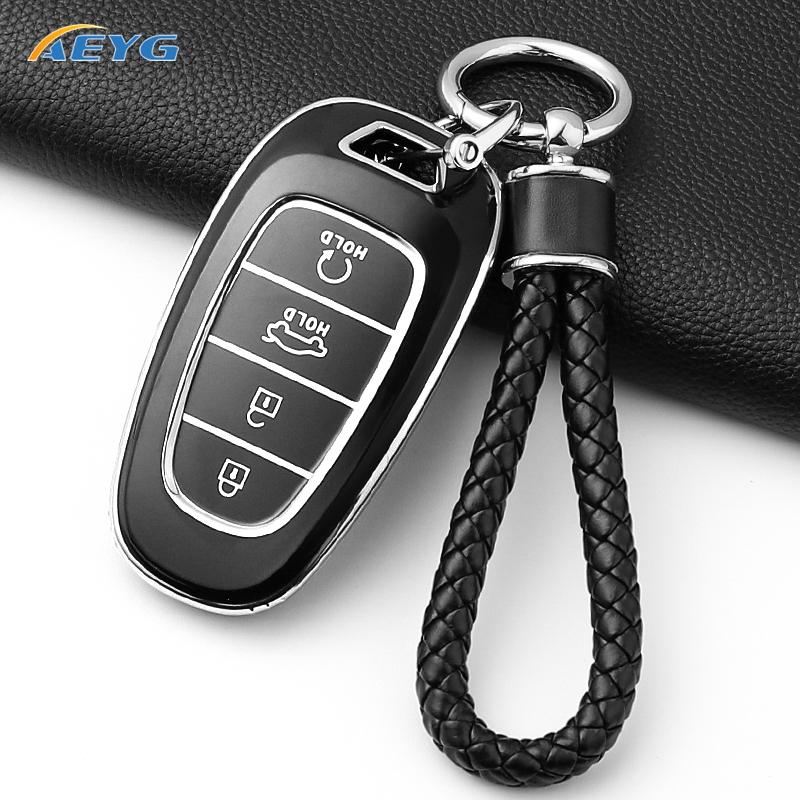 Fashion Soft Tpu Car Key Case Cover Shell For Hyundai Santa Fe Tucson Nexo Nx4 Atos Prime Solaris Key Fob Accessories