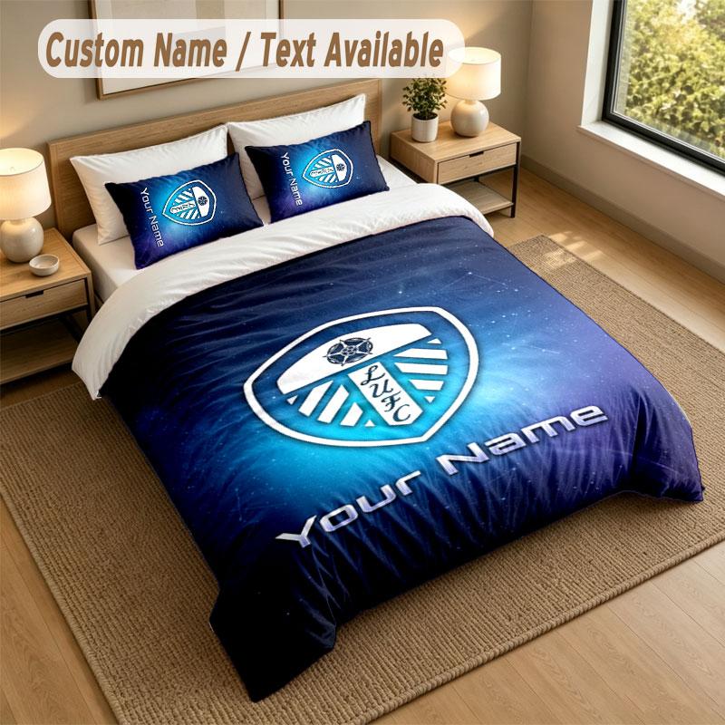 Bedding Set 1 Duvet Cover 2 Pillowcases Leeds United Print Soft Bed Linen Bedroom Decor