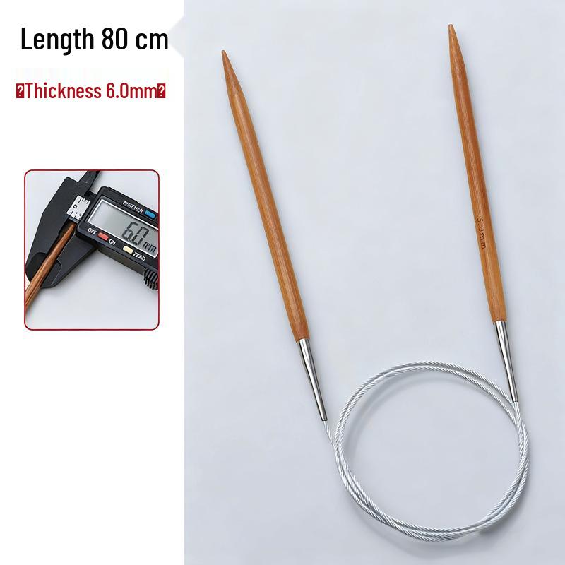 Bamboo & Stainless Steel Circular Knitting Needles Set for Wool Scarves & Cuffs