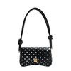 Polka Dot Pattern Flap Underarm Bag PU Material Flap Closure Casual Handbag Large Capacity Single Shoulder Strap