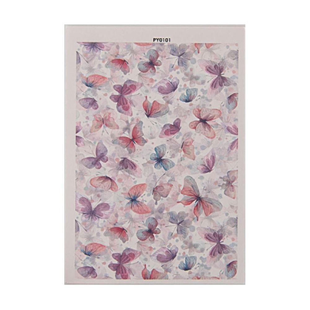 Water Soluble Pottery Painted Transfer Paper Disposable Watercolor Pottery Stickers Butterfly Pattern Decal Paper