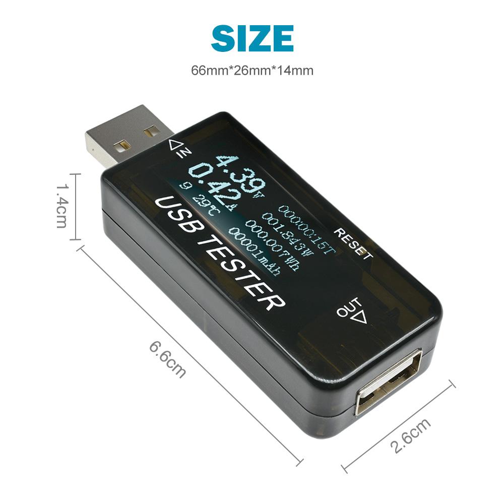 6 in1 USB Voltmeter Ammeter Current Voltage Tester Module  LCD Digital Display Power Battery Capacity Tester