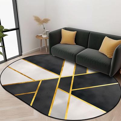 Modern Oval Carpet Living Room Decoration Bedroom Carpet Soft Fluffy Bedside Rugs Customizable Large Size Non-slip Floor Mat