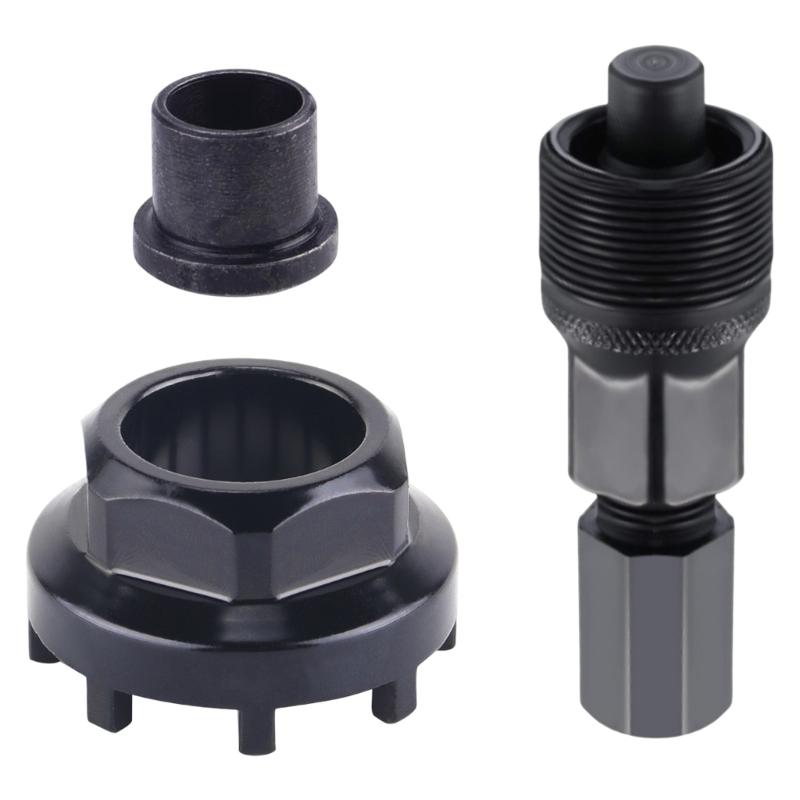 Bicycles Carbon Steel Sleeve Repair Replacement 8 Notch Cartridge Bottom Bracket Chainring Lockring Install Remover Tool