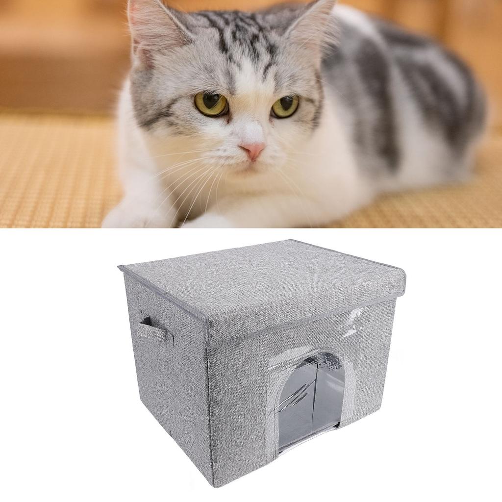 Foldable Pet House with Ice Packs Comfortable Portable Indoor Pet Cave All Season for Home Travel