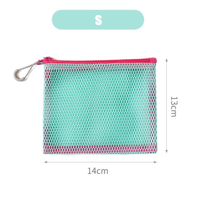 

Colorful Double Zipper Mesh Storage Bag Double Layered Portable Coin Purse Square Mesh Coin Purse Travel Storage Carry Pouch