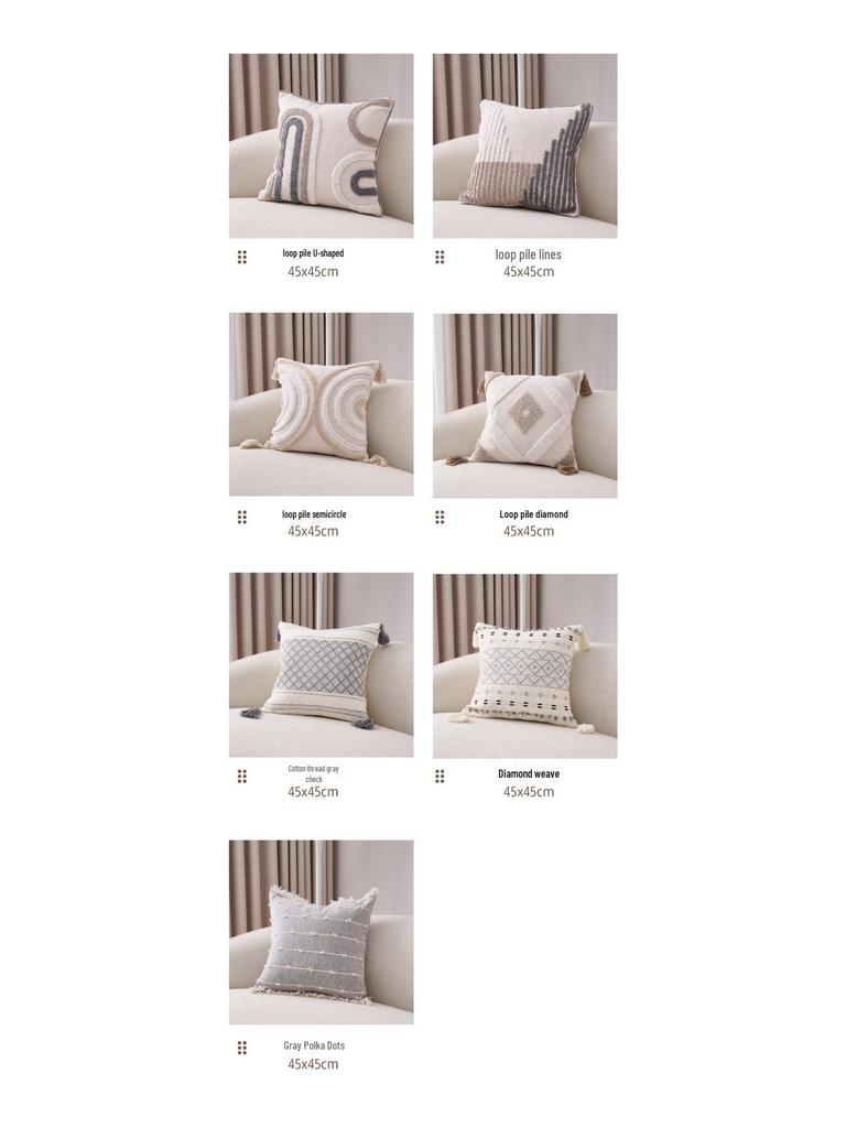 Bohemian Cotton Linen Throw Pillow with Tassels - Sofa & Bed Backrest Cushion Cover with Insert