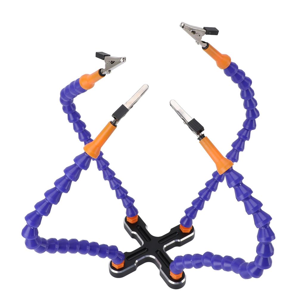 Soldering Helping Hands 4 Flexible Arms Aluminum Alloy Base Third Hand Tools with 4pcs Clips for Assembly Repair Modeling Jewelry Making