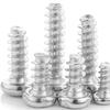 Nickel-Plated Self-Tapping Screws, Round Head, Flat Tail, Cross Pan, Sizes M2/M3/M4/M5/M6